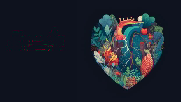 Realistic Nature Or Forest Heart Shape For Love Concept. photo
