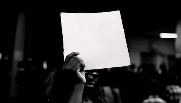 Protestors holding signs, standing for education rights generated by AI photo
