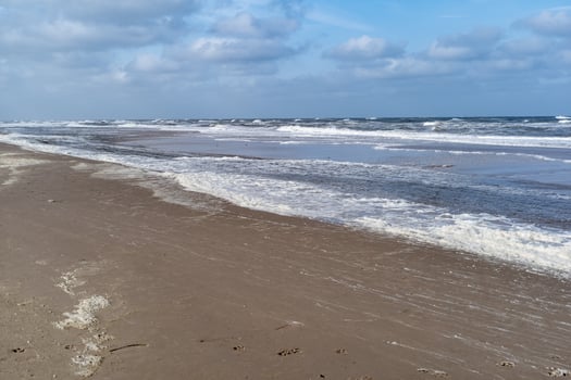 beach, sea, sky without people at the north sea in the  netherlands photo