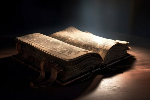 pages of an open old book , generate ai photo