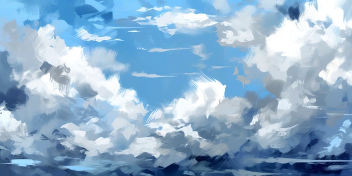 Hand painted blue sky watercolor abstract colorful background , generate ai photo