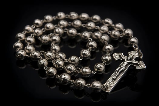 Handmade Traditional maple hard Wooden Catholic Rosary Prayer Beads Virgin Mary saint Benedict Jesus crucifix, generate ai photo