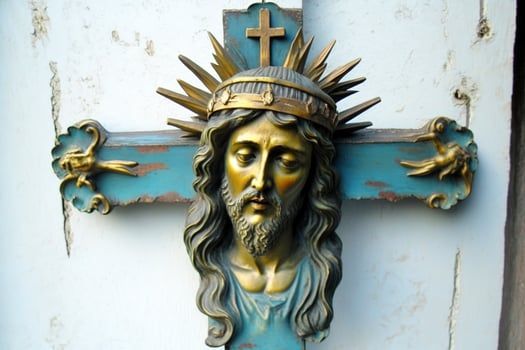The sufferings of Jesus Christ in the crown of thorns. AI generativ. photo