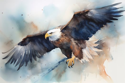 Create a watercolour  painting  of  a  majestic  eagle, generate ai photo