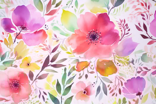 Use watercolor floral patterns to create unique and colorful fabric designs for dresses, skirts, and blouses, generate ai photo