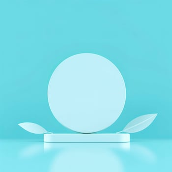 Minimal background. podium and blue background for product presentation. 3d rendering illustration. Luxury podium for product presentation 3d render, generate ai photo