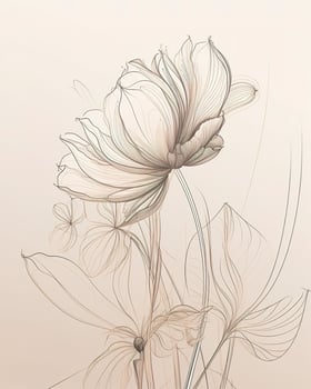 Lotus flower vector illustration with line art , generate ai photo
