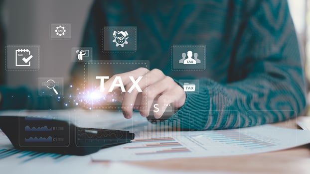 effective tax deduction planning for individuals and companies paying tax rates ,Annual tax deduction planning concept ,Calculate business balance to reduce taxes ,business financial budget photo