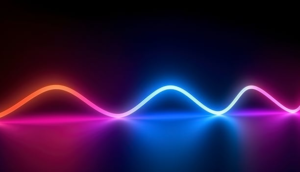 3d rendering, the abstract background of colorful neon wavy lines glowing in the dark. Modern simple wallpaper, generates ai photo