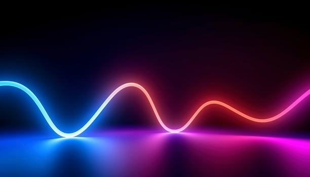 3d rendering, the abstract background of colorful neon wavy lines glowing in the dark. Modern simple wallpaper, generates ai photo