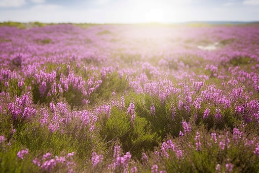 Erica Flower Field, Summer Season , generate ai photo