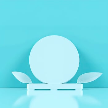 Minimal background. podium and blue background for product presentation. 3d rendering illustration. Luxury podium for product presentation 3d render, generate ai photo