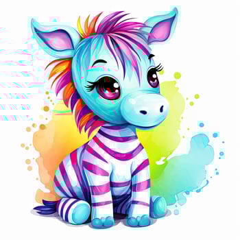 Playful zebra design bundle illustration for kids. Cute baby zebra collection, playing and smiling on a white background. Baby zebra sitting and smiling. . photo