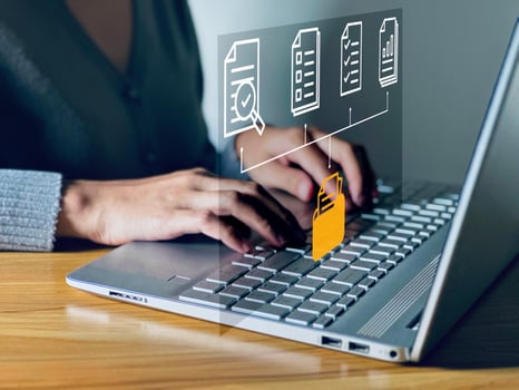 Document Management System. Online document database management, Enterprise content management, Records management, Online document file data software for efficient archiving. photo