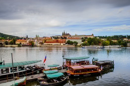 View of Vltava the river.Prague,Czech Rep photo