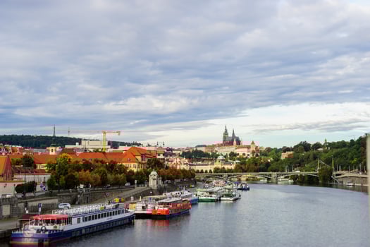 View of Vltava the river.Prague,Czech Rep photo