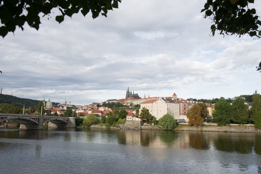 View of Vltava the river.Prague,Czech Rep photo