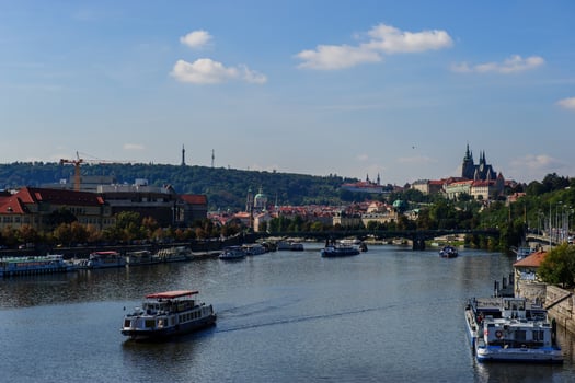 View of Vltava the river.Prague,Czech Rep photo