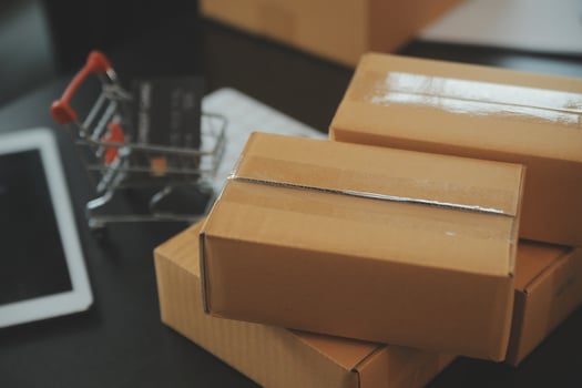 Business woman start up small business entrepreneur SME success .freelance woman working at home with Online Parcel delivery. SME and packaging deliveryconcept photo