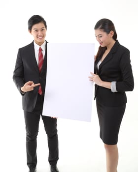 South east Asian young Chinese Indian man woman wearing formal business office ware on white background pose expression photo