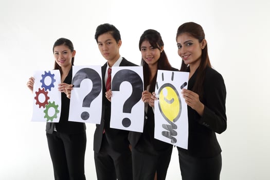 South east Asian young Chinese Indian man woman wearing formal business office ware on white background pose expression photo