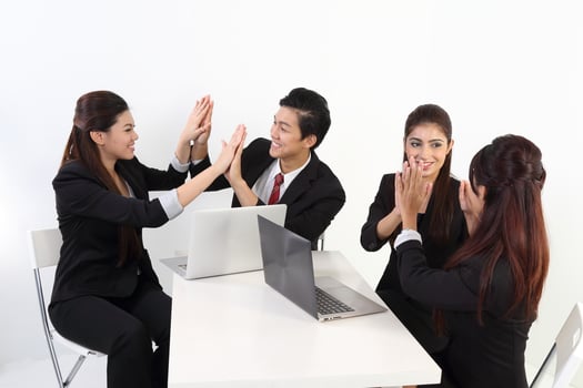South east Asian young Chinese Indian man woman wearing formal business office ware on white background pose expression photo