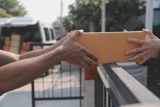 Business woman start up small business entrepreneur SME success .freelance woman working at home with Online Parcel delivery. SME and packaging deliveryconcept photo