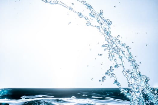 splashing water droplets on a white background photo