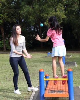 South East Asian young father mother daughter son parent boy girl child activity photo