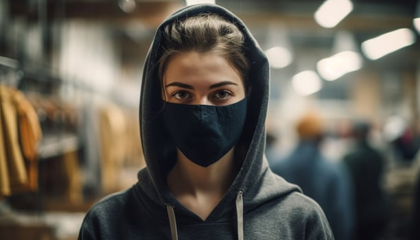 One young adult woman looking at camera with confidence outdoors generated by AI photo