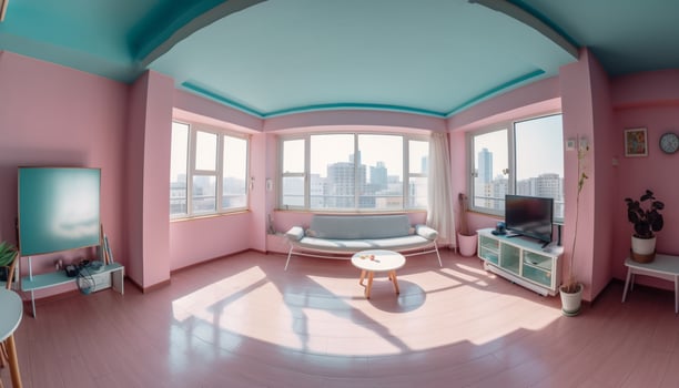 Modern luxury apartment with comfortable furniture and elegant design generated by AI photo