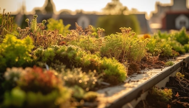 Fresh green leaves grow in the organic vegetable garden outdoors generated by AI photo