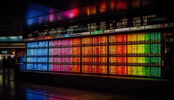 Modern transportation illuminates futuristic railroad station for business travel journey generated by AI photo