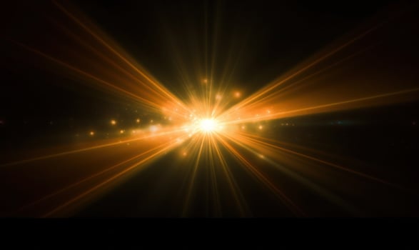 Abstract Glowing Sun Burst. Black Orange Light Rays and Flare photo