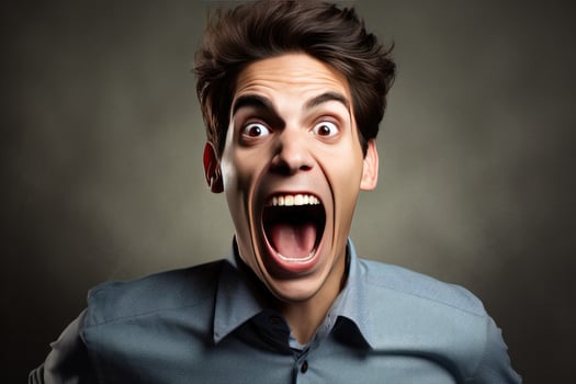 man screaming. aesthetic photo