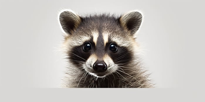 . . Photo Illustration of baby little nimal racoon face portrait cure. Graphic Art