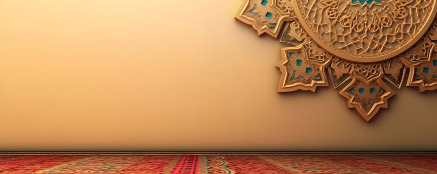 Golden jumma ramadan islamic background with pattern mandala. photo