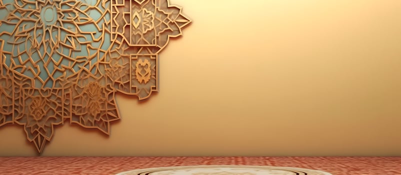 Golden jumma ramadan islamic background with pattern mandala. photo