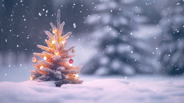 Decorated Christmas tree. Illustration photo