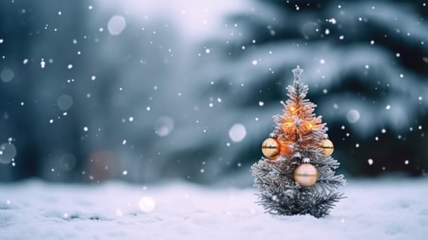 Decorated Christmas tree. Illustration photo
