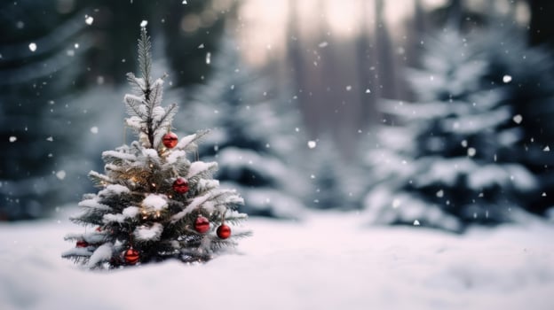 Decorated Christmas tree. Illustration photo