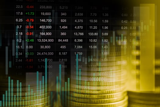 Stock market finance business, economy trend graph digital technology. photo