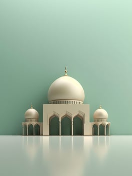 Islamic cute 3d mosque for ramadan and Eid greeting background photo
