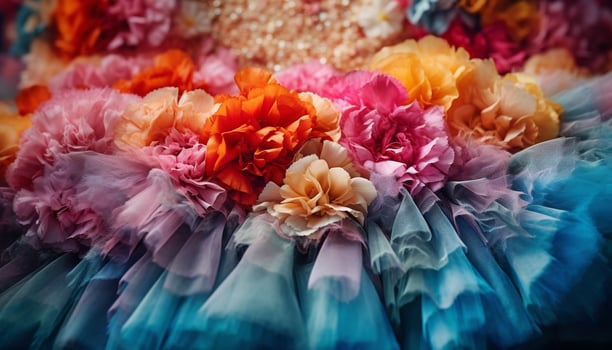 A vibrant bouquet of multi colored flowers, a celebration of nature beauty generated by AI photo
