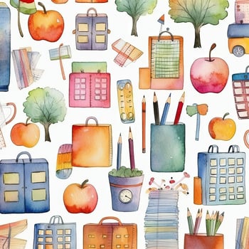 Back to school watercolor background. Illustration photo
