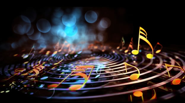 Music notes background. Illustration photo