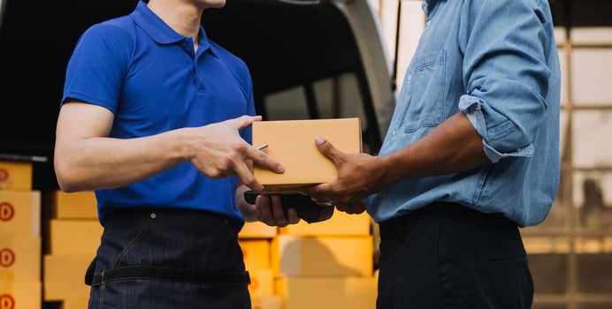 Business woman start up small business entrepreneur SME success .freelance woman working at home with Online Parcel delivery. SME and packaging deliveryconcept photo