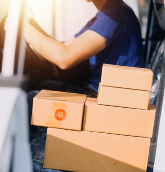 Business woman start up small business entrepreneur SME success .freelance woman working at home with Online Parcel delivery. SME and packaging deliveryconcept photo