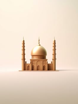 Islamic cute 3d mosque for ramadan and Eid greeting background photo