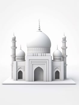 Islamic cute 3d mosque for ramadan and Eid greeting background photo